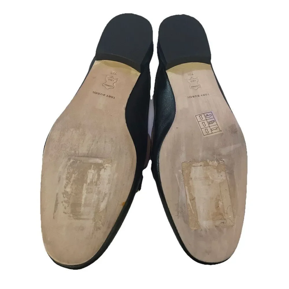 TORY BURCH MINI BENTON LOAFER SLIDE WITH CHARM IN PERFECT BLACK Size 7